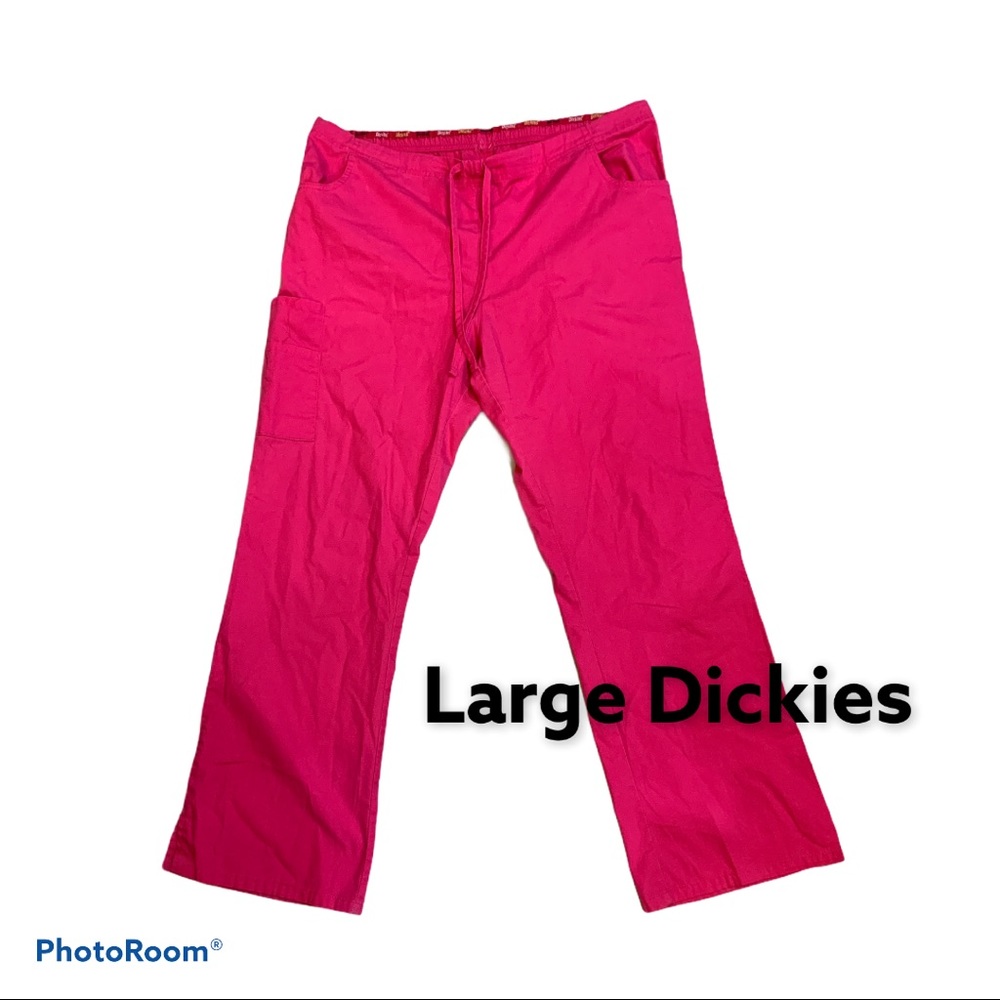 Dickies EDS Scrubs Cargo, Hot Pink, Large
